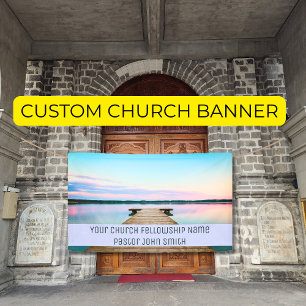 Banderoles Votre église Fellowship Lake Dock Sky Banner