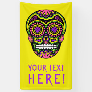 Banderoles Votre jour mexicain de crâne de sucre des textes