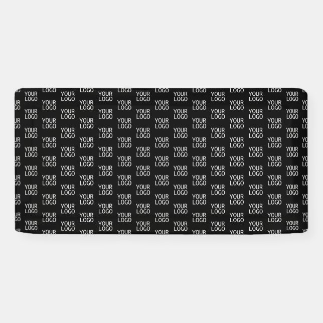 Banderoles Votre logo d'entreprise | Motif demi-étape élégant (Horizontal)