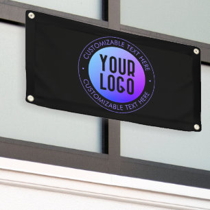 Banderoles Votre logo & moderne bleu & violet Ombre dégradant