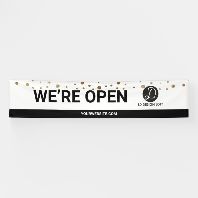 Banderoles Votre logo Nous sommes ouverts aux entreprises (Horizontal)