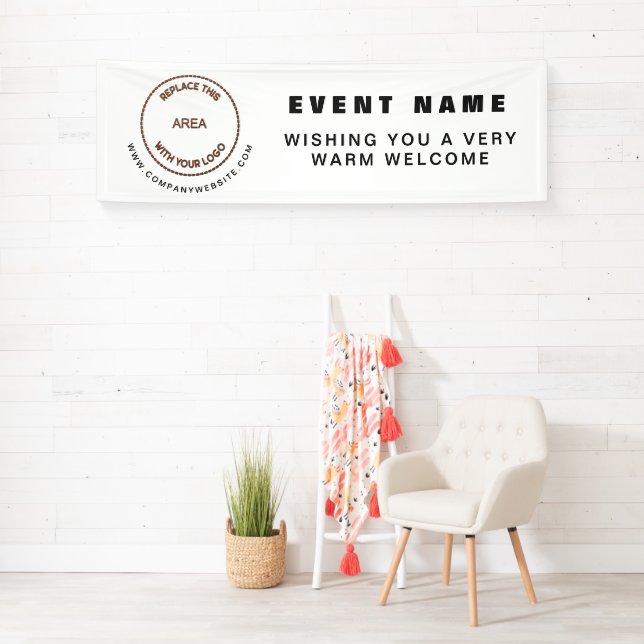 Banderoles Votre Logo Website Business Event Bienvenue (En situation)