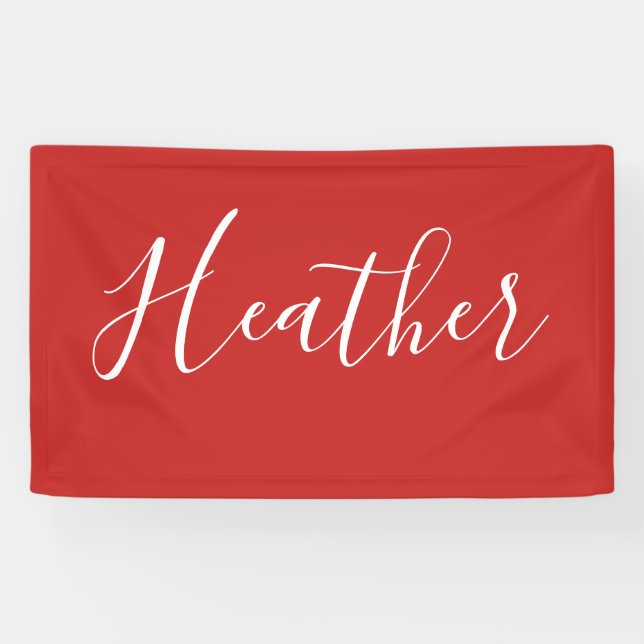 Banderoles Votre script blanc personnalisé en rouge (Horizontal)