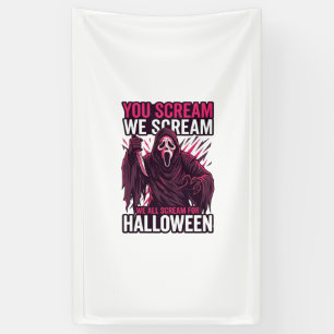 Banderoles Vous criez Nous Halloween Ghostface Couteau Sangla