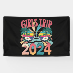 Banderoles Voyage de filles Groovy 2024 Week-end Été Plage