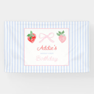 Banderoles Watercolor Berry première fraises d'anniversaire