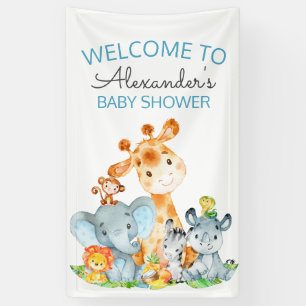 Banderoles Watercolor Cute Safari Jungle Baby shower