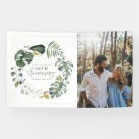 Watercolor feuillage 50e anniversaire mariage