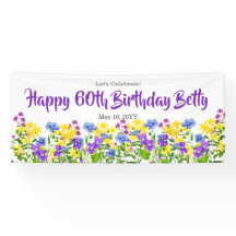 Watercolor Fleurs sauvages 60e fête d'anniversaire