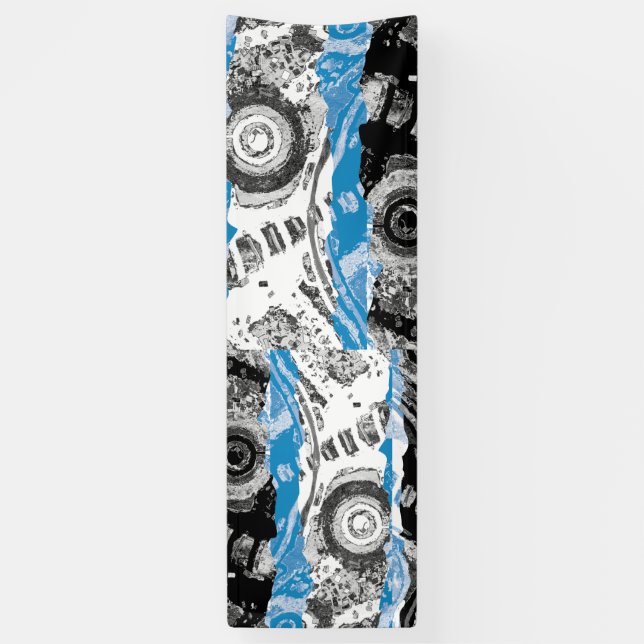 Banderoles Wave Mechanism Symmetrical  Abstract Vinyl Banner (Vertical)