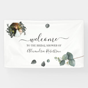 Banderoles Wedding shower nuptiale Eucalyptus vert Bienvenue