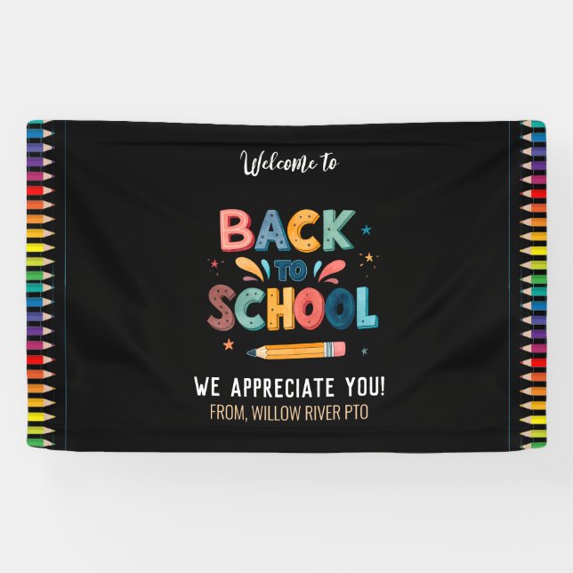 Banderoles Welcome Back to School  – Bright & Fun Classroom (Horizontal)