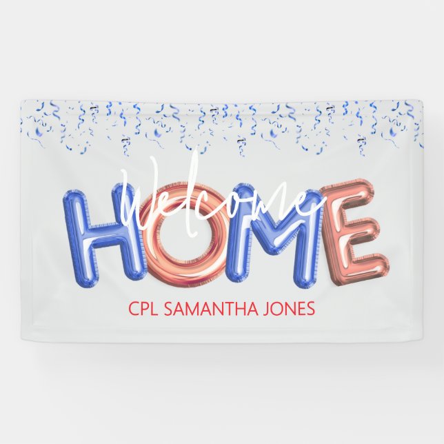 Banderoles Welcome Home Patriotic Military Hero Party Poster (Horizontal)