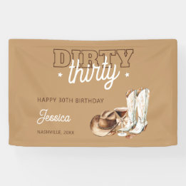 Banderoles Western Country Dirty Thirty 30th Birthday Party