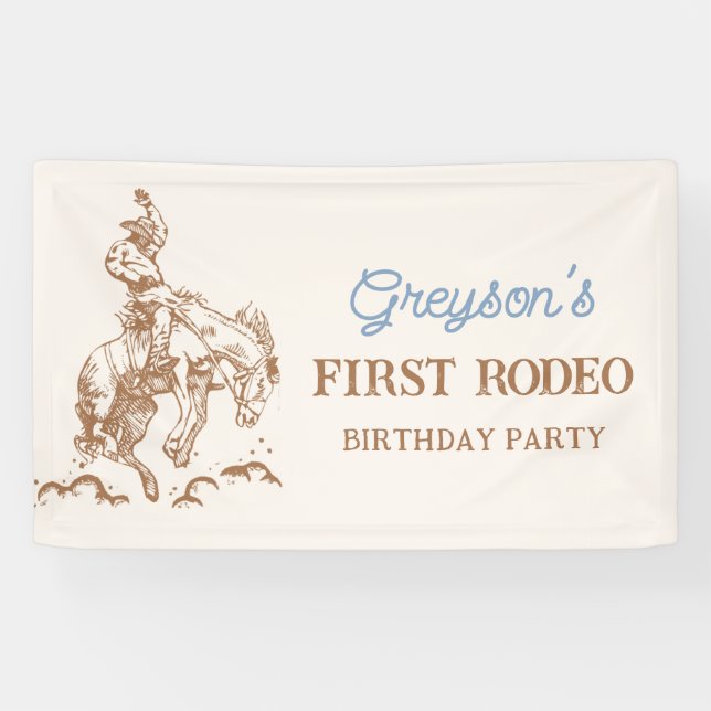 Banderoles Western Cowboy Premier Rodéo 1er Anniversaire (Horizontal)