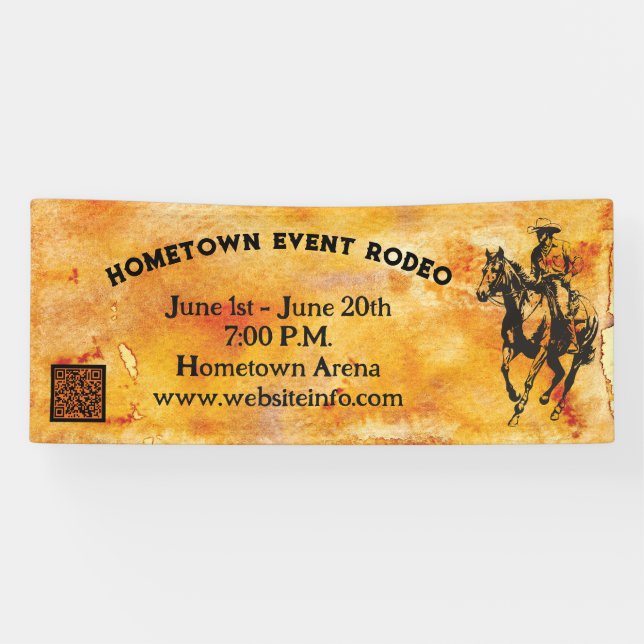 Banderoles Western Rustic Cowboy (Horizontal)