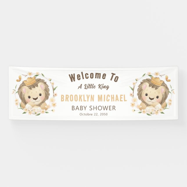 Banderoles Whimsical Lion King Baby shower Accueillant (Horizontal)