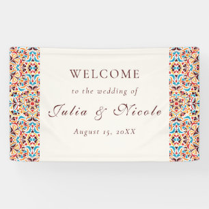 Banderoles Whimsical Luxury ivoire Floral Style Mariage front