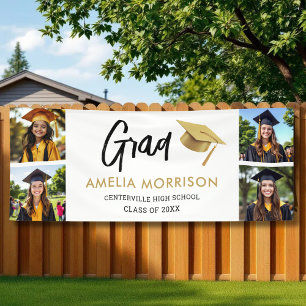 Banderoles White Gold Photo Collage Graduate Graduate
