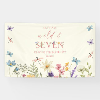 Banderoles Wild and Seven Wildflower 7th Birthday Party