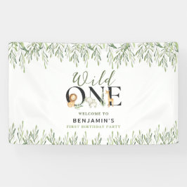 Banderoles Wild One 1st Birthday Safari Animaux Welcome Party