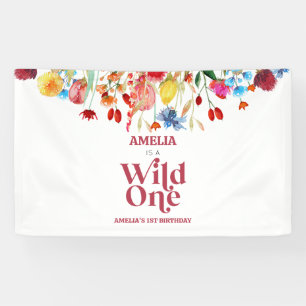 Banderoles Wild One Fleur sauvage 1er anniversaire
