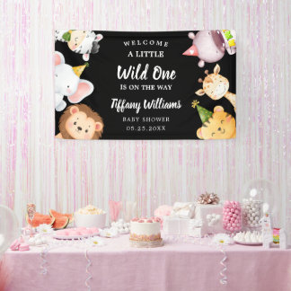 Banderoles Wild One Jungle Safari Baby Shower Party