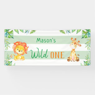 Banderoles Wild One Safari 1er First Jungle Boys Anniversaire