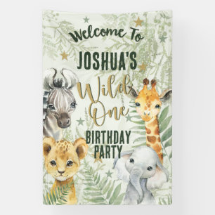Banderoles Wild One Safari Animaux Welcome Banner