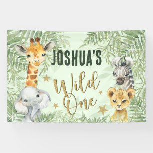Banderoles Wild One Safari Animaux Welcome Banner