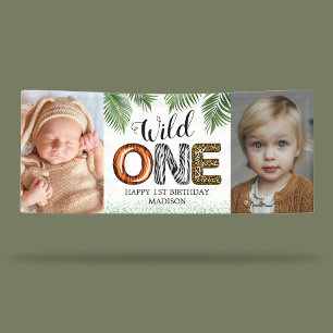 Banderoles Wild One Safari Jungle 1er Anniversaire Photo