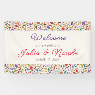 Banderoles Wild Rose Woods Exotic Flower Garden Mariage