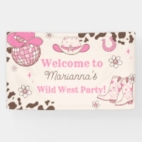 Wild west Cowgirl rose fête d'anniversaire Bienven