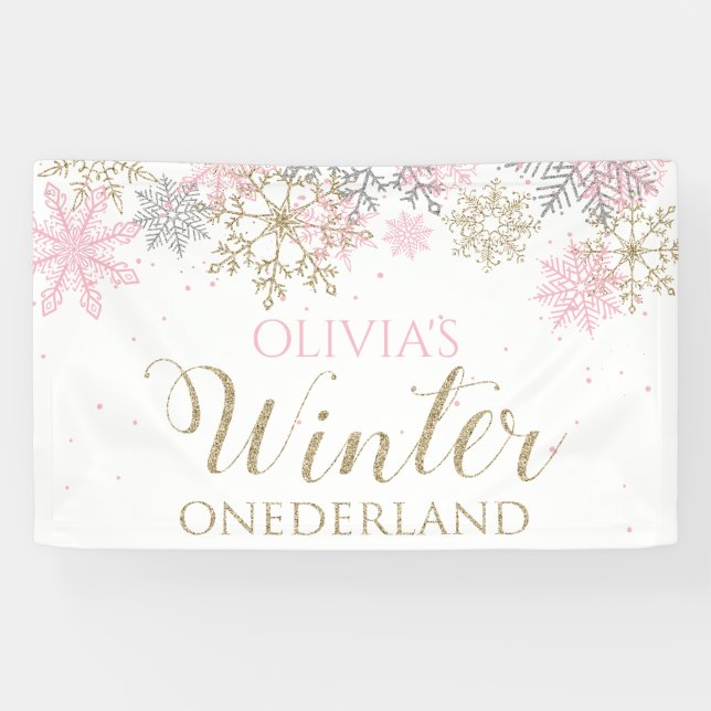 Banderoles Winter Onederland First Birday Banner (Horizontal)