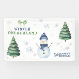 Banderoles Winter Onederland Snowman 1er anniversaire