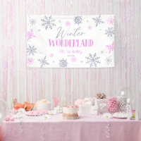 Winter Wonderland Pink Snowflake fête d'anniversai
