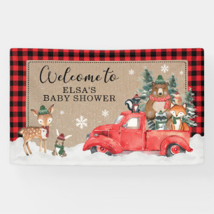 Banderoles Winter Woodland Wonderland Baby shower Bienvenue