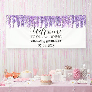 Banderoles Wisteria Fleurs violettes Mariage élégant