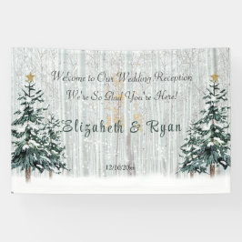 Banderoles Wonderland Mariage Birch Trees Pine Trees