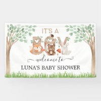 Woodland C'est un garçon Baby shower Welcome Banne