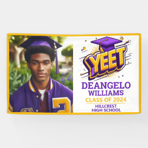 Banderoles Yeet Violet Or Photo Remise des diplômes 2026