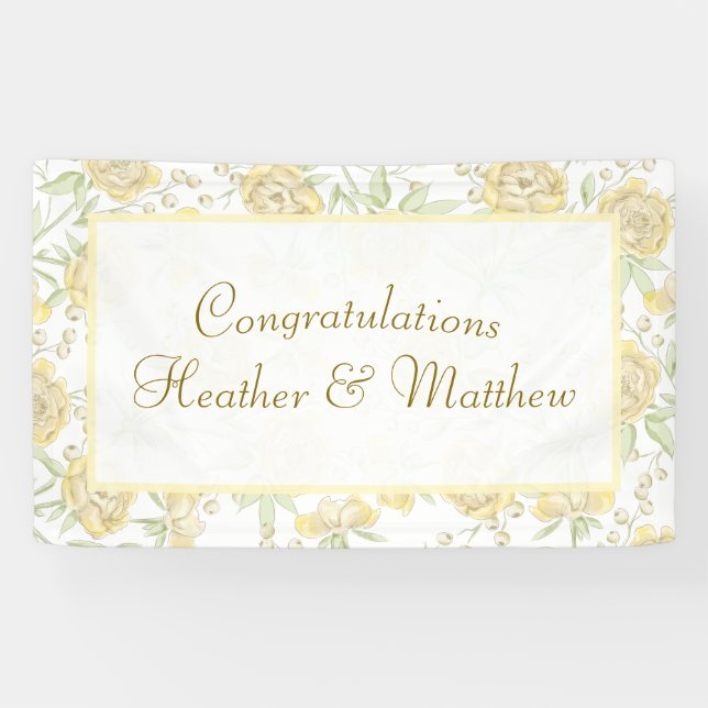 Banderoles Yellow Rose Wedding (Horizontal)