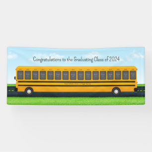 Banderoles Yellow School Bus 16 Photo Fête de graduation pers