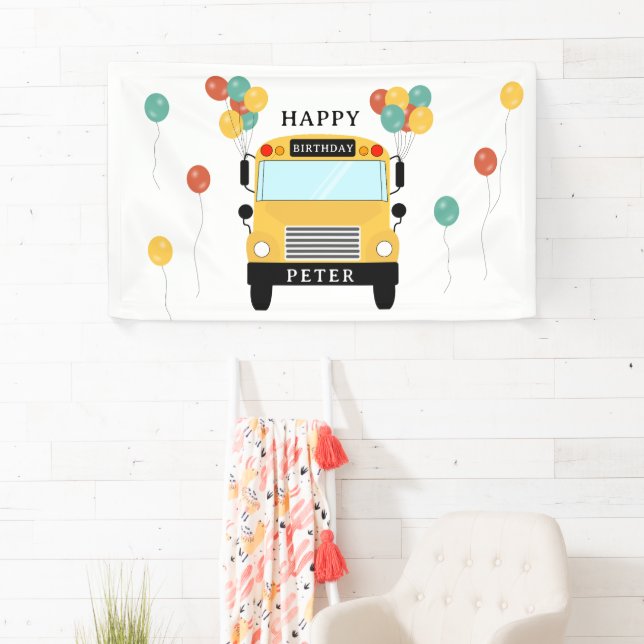 Banderoles Yellow School Bus Kids Birthday Party (En situation)
