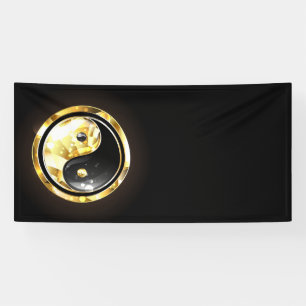 Banderoles Yin Yang or sur noir
