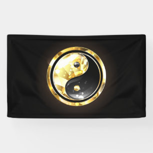 Banderoles Yin Yang or sur noir