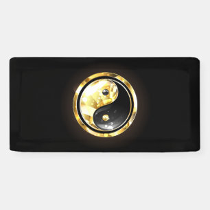 Banderoles Yin Yang or sur noir
