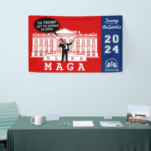 Banderoles YO TRUMP DESANTIS 2024 Whitehouse Ultra MAGA