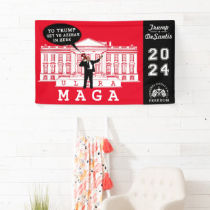 Banderoles YO TRUMP DESANTIS 2024 Whitehouse Ultra MAGA