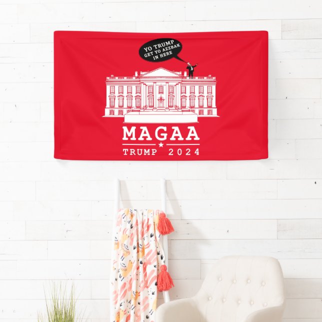 Banderoles YO TRUMP - WHITEHOUSE MAGA encore (En situation)